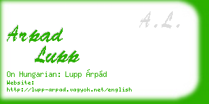 arpad lupp business card